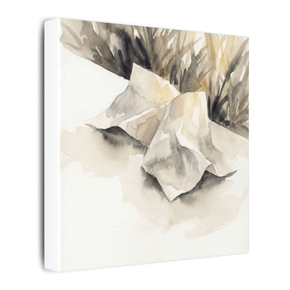 Paper Fold Watercolor Canvas Art | Warm Japandi Art