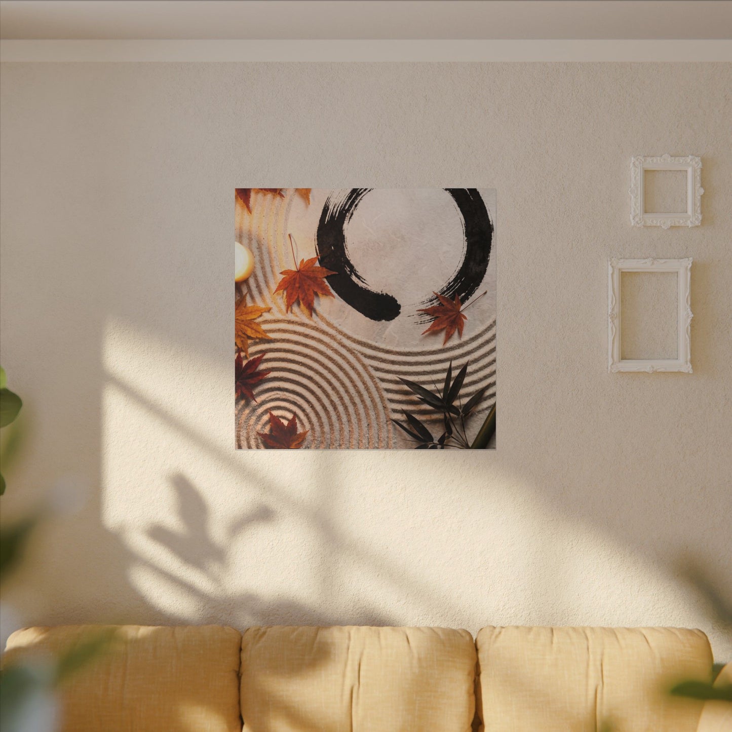 Tranquil Rock Garden Canvas Art - Enso Zen