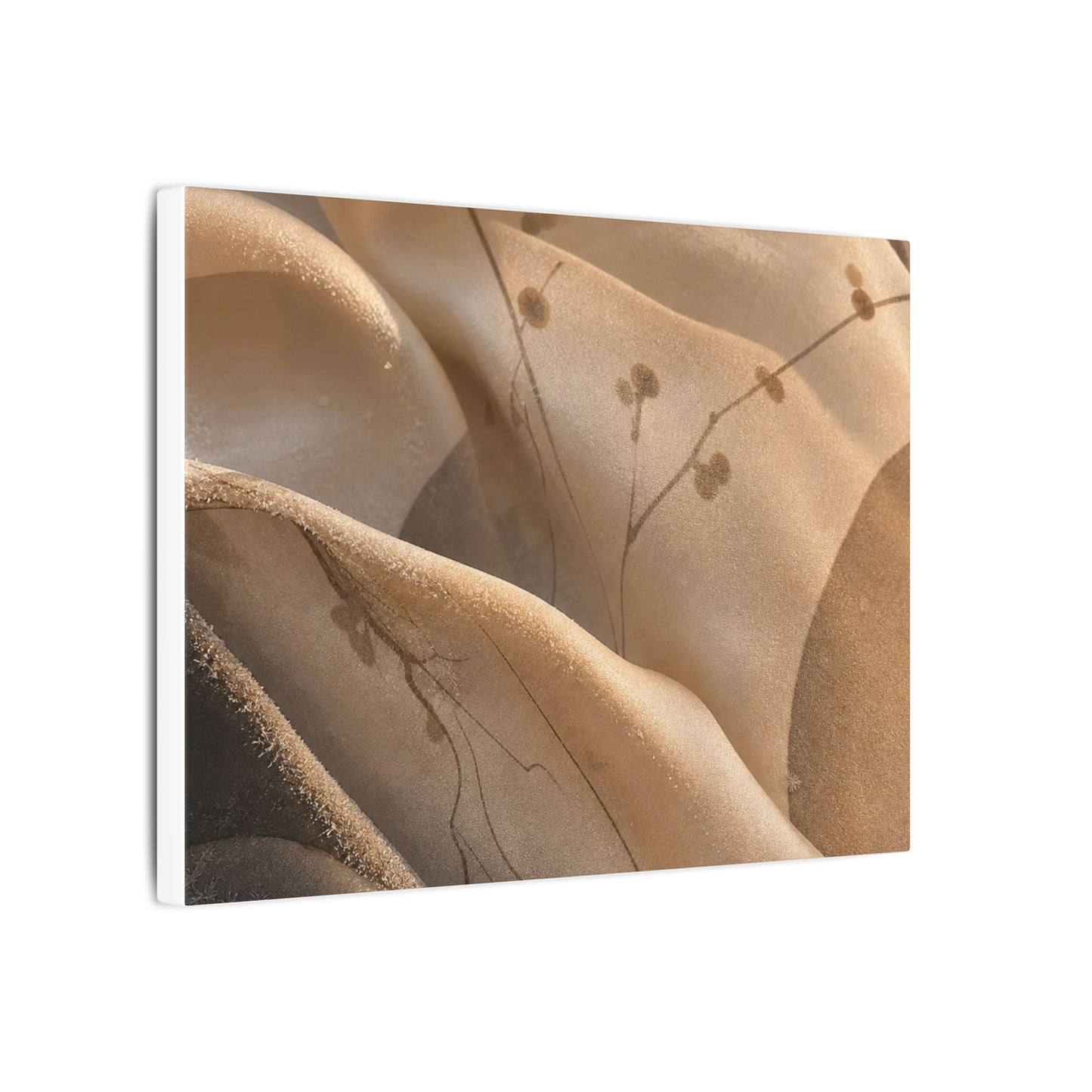 Japandi Silk Drape in Golden Hour | Japanese Pattern Canvas Art