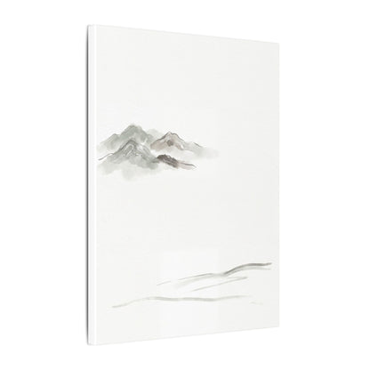 Winter Mountain Mist Minimal Line Canvas Art | Elegant Decor