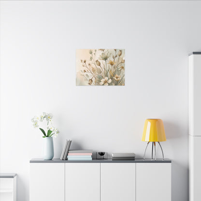 Summer Dried Flowers Watercolor Canvas Art | Elegant Decor