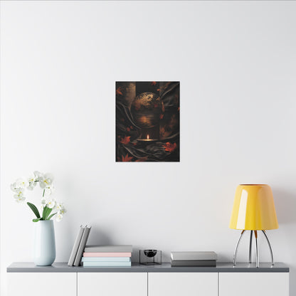 Silk Drape Autumn Canvas Art | Dark Japandi Moody Design