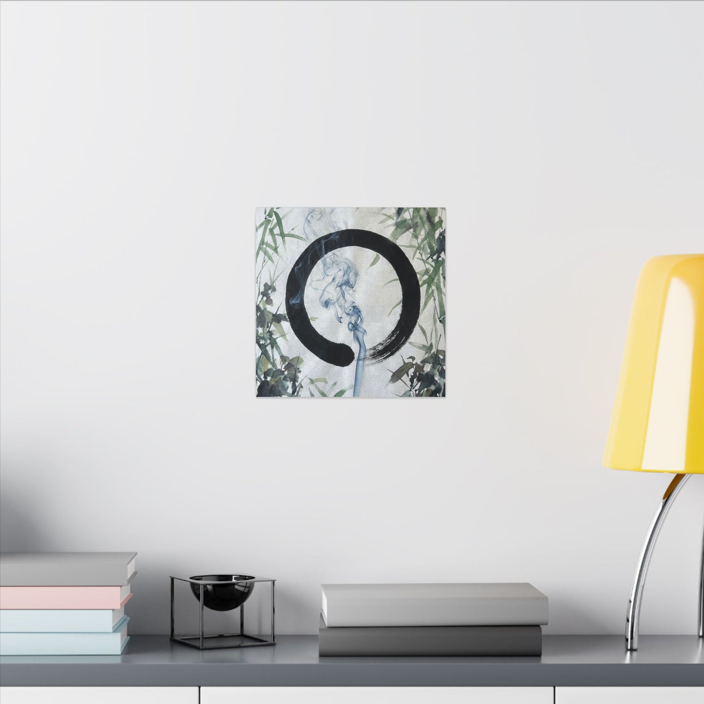 Zen Incense Smoke in Moonlight | Enso Canvas Art