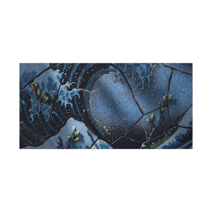 Ocean Wave Spring Canvas Art | Kintsugi Artful Design