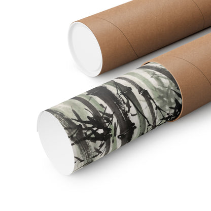 Bamboo Grove Sumi E Wall Art Print | Tranquil Zen Art
