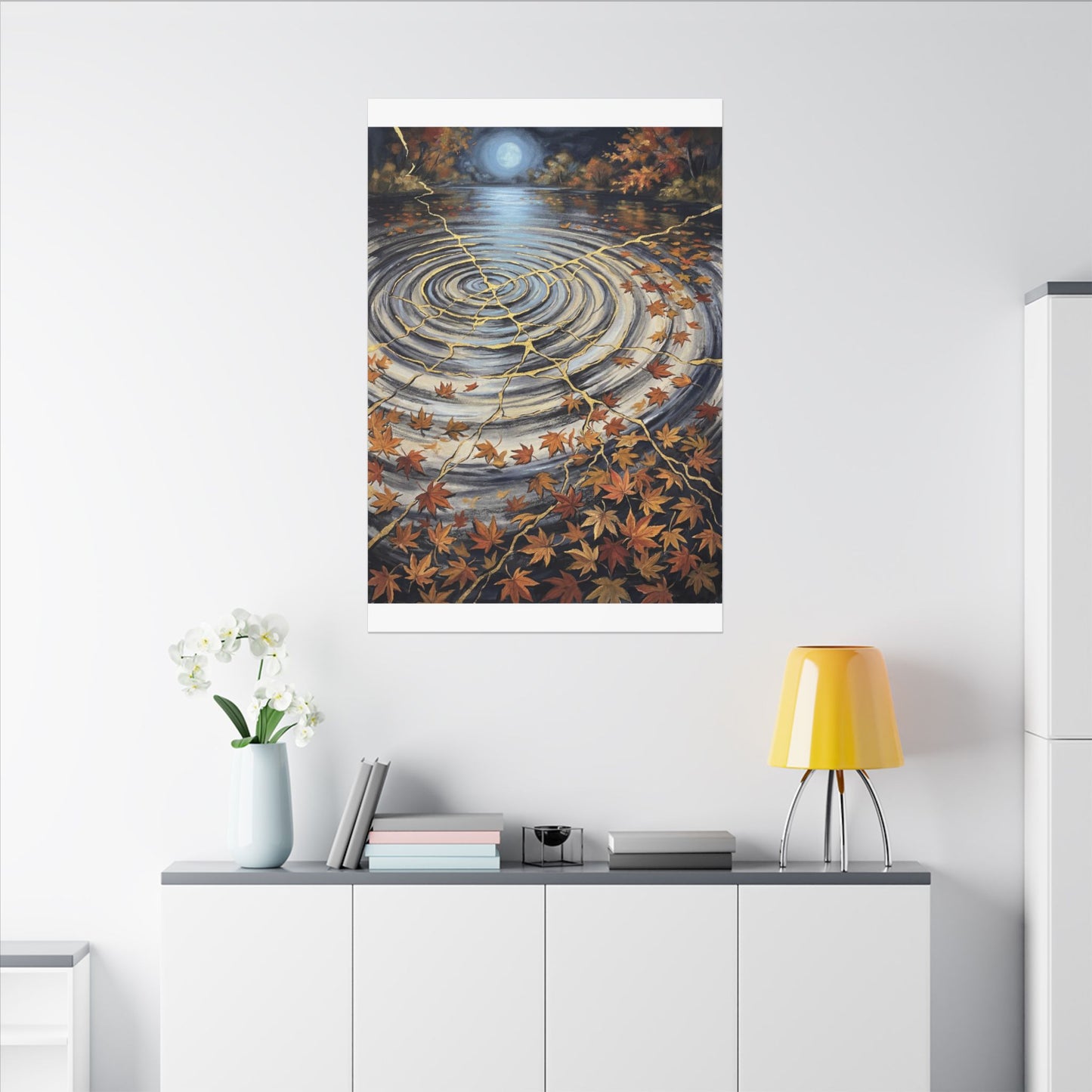 Moonlight Water Ripple Canvas Art - Kintsugi Fukinsei