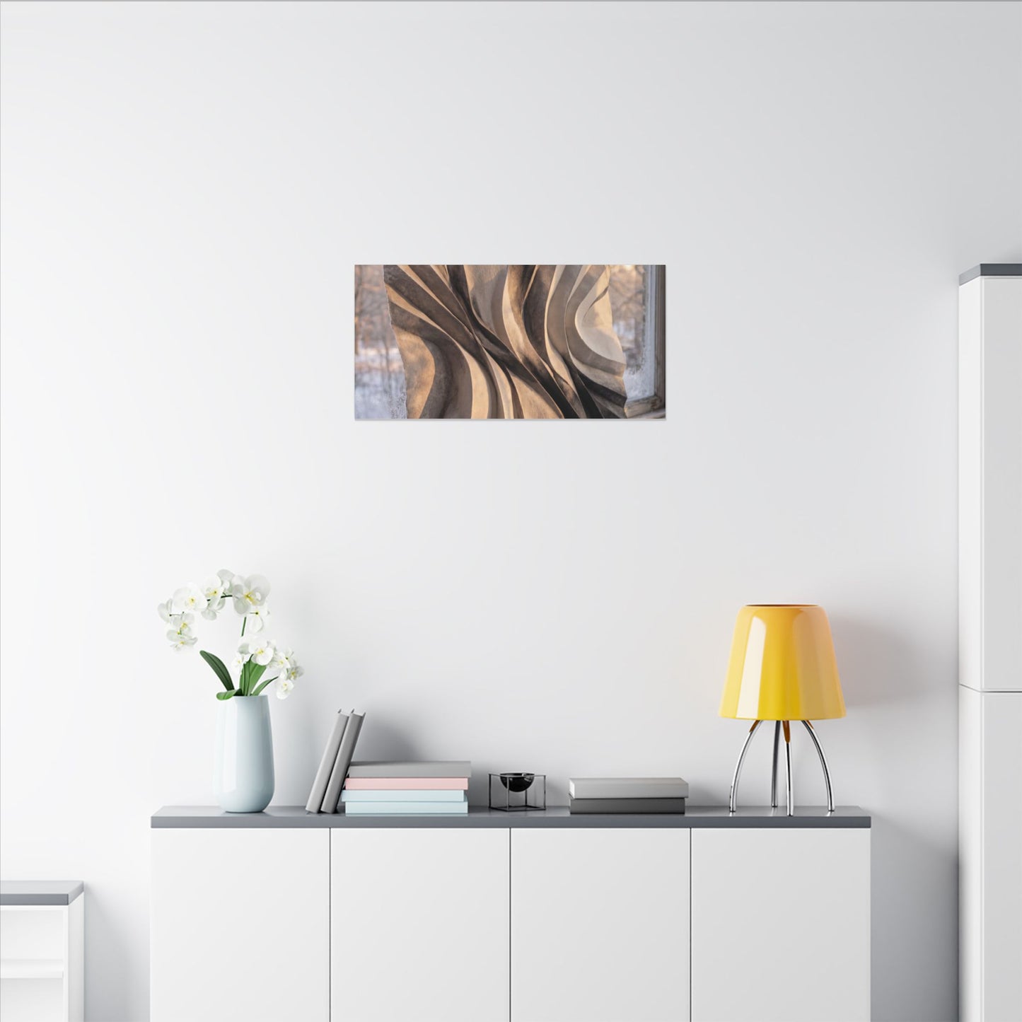 Mono No Aware Paper Fold Canvas Art - Japandi Minimal Line