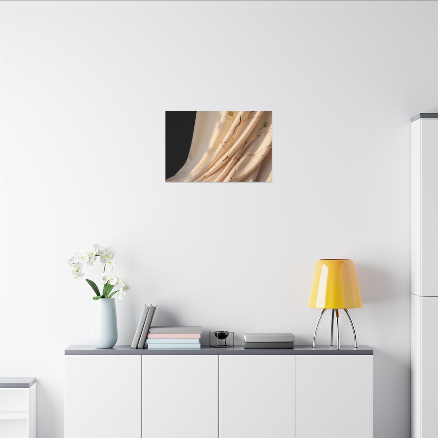 Golden Hour Silk Drape Canvas Art - Kintsugi Fukinsei