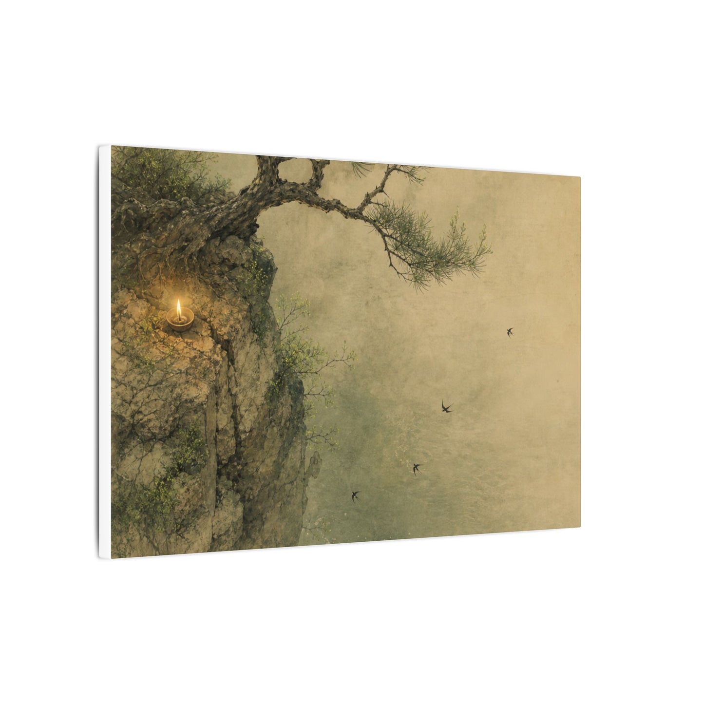 Spring Pine Tree Minimal Line Canvas Art | Earthy Decor