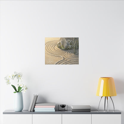 Rock Garden Winter Canvas Art | Zen Peaceful Design