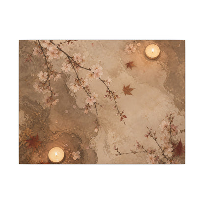Cherry Blossom Canvas Art | Autumn Japandi Japanese Pattern Art