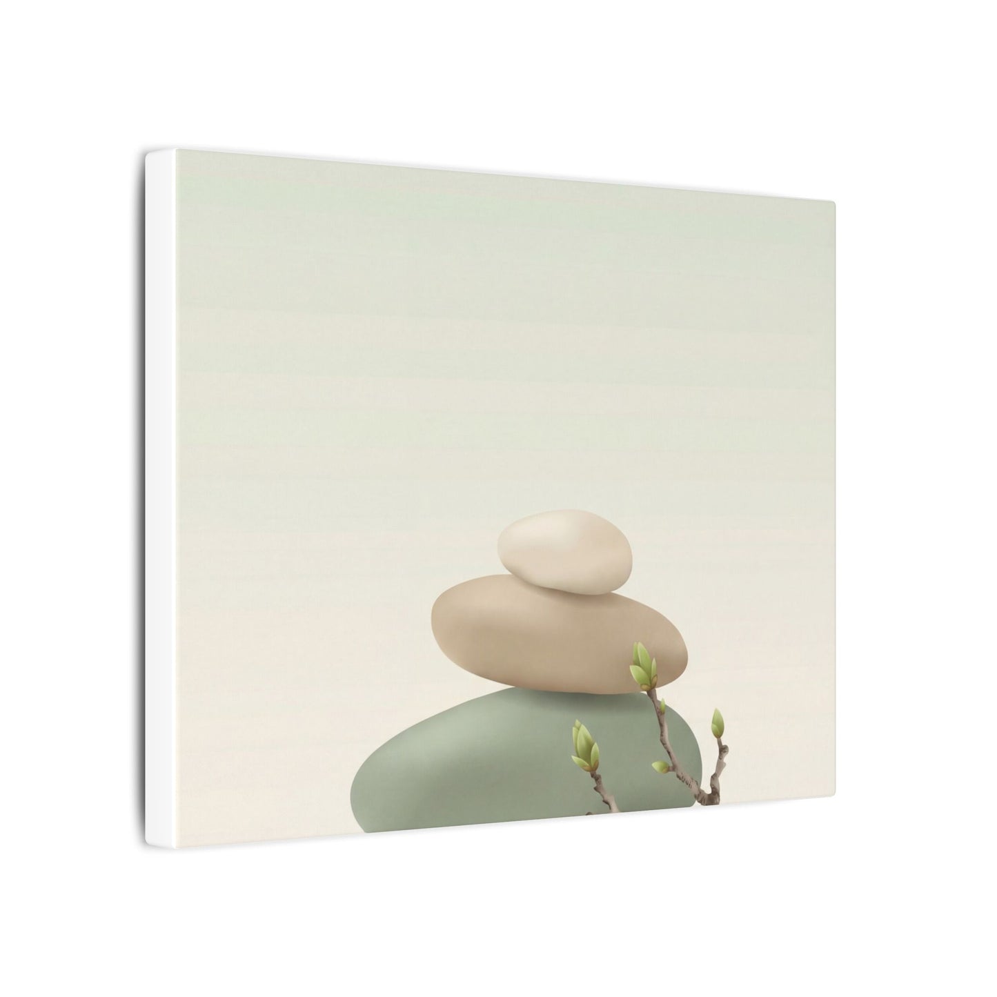 Dawn River Stones Canvas Art - Japandi Fukinsei