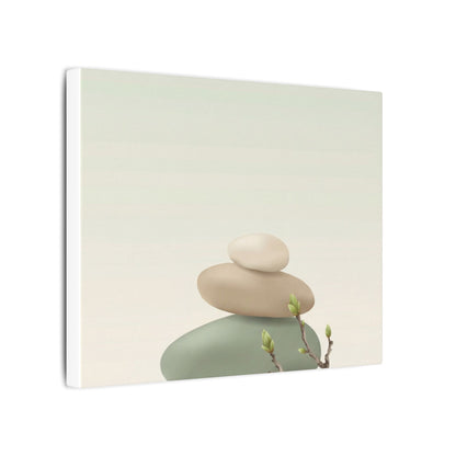 Dawn River Stones Canvas Art - Japandi Fukinsei
