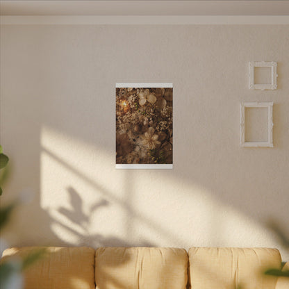 Spring Dried Flowers Japanese Pattern Canvas Art | Earthy Decor