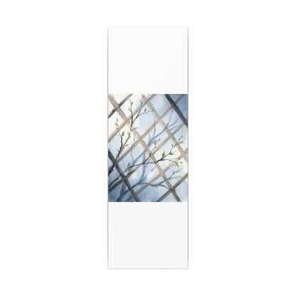 Shoji Screen Canvas Art | Spring Japandi Watercolor Art