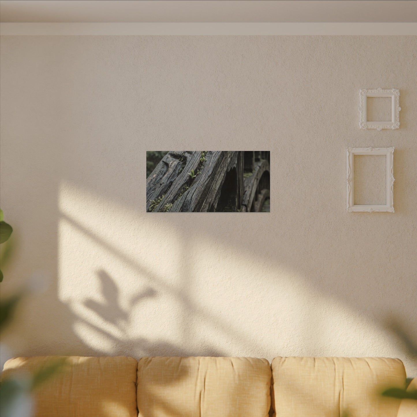 Overcast Wooden Bridge Canvas Art - Japandi Kanso
