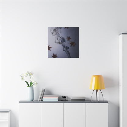 Dark Japandi Incense Smoke in Dawn | Moody Minimal Canvas Art