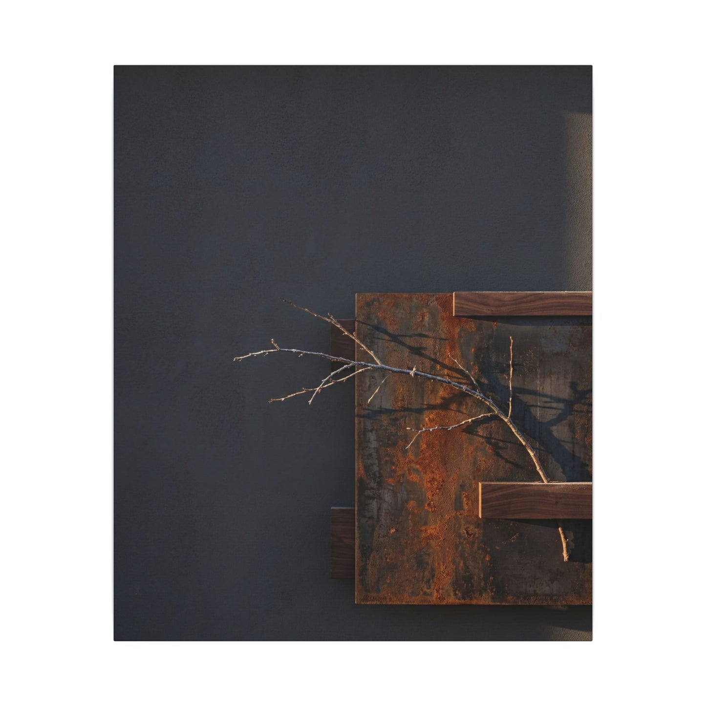 Ma Rust Patina Canvas Art - Dark Japandi Dark Texture