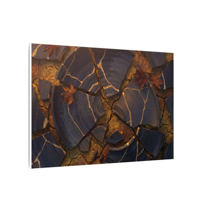 Autumn Cracked Earth Gold Repair Canvas Art | Philosophical Decor