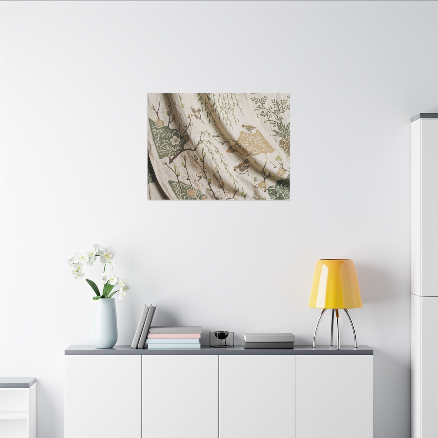 Silk Drape Canvas Art | Spring Japandi Japanese Pattern Art