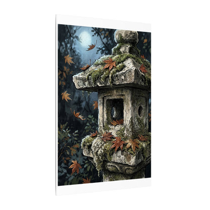 Shibui Stone Lantern Canvas Art - Japandi Minimal Line