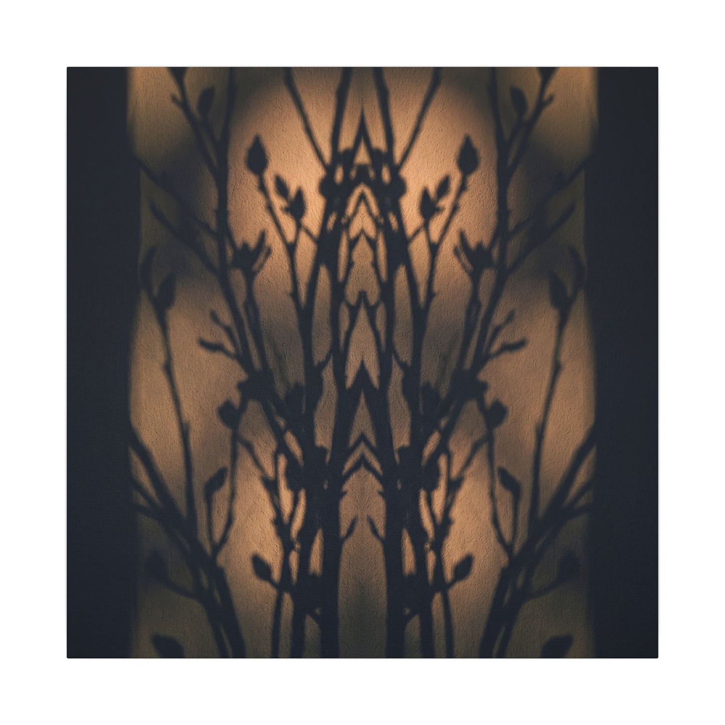 Dark Japandi Shadow Play in Golden Hour | Shadow Zen Canvas Art