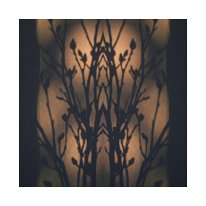 Dark Japandi Shadow Play in Golden Hour | Shadow Zen Canvas Art