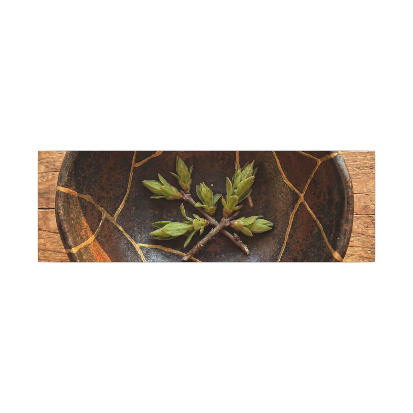 Ceramic Bowl Gold Repair Canvas Art | Resilient Kintsugi Art