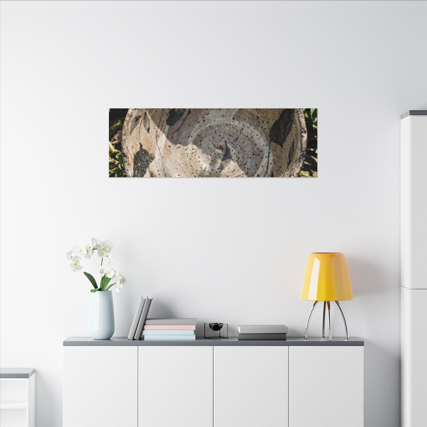 Elegant Ceramic Bowl Canvas Art - Japanese Pattern Japandi