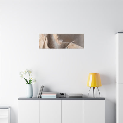 Japandi Paper Fold in Candlelight | Watercolor Canvas Art