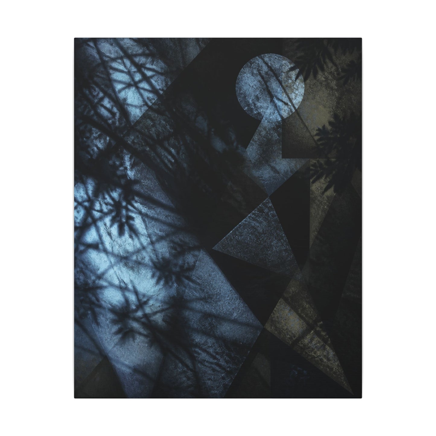 Shadow Play Winter Canvas Art | Dark Japandi Luxurious Design
