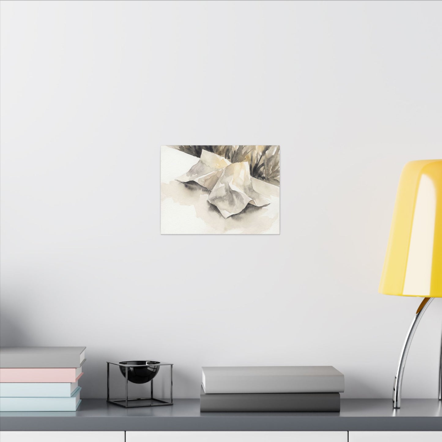 Paper Fold Watercolor Canvas Art | Warm Japandi Art