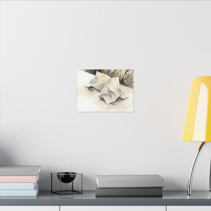 Paper Fold Watercolor Canvas Art | Warm Japandi Art