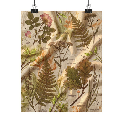 Spring Silk Drape Herbarium Wall Art Print | Nostalgic Decor