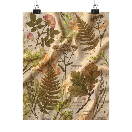 Spring Silk Drape Herbarium Wall Art Print | Nostalgic Decor
