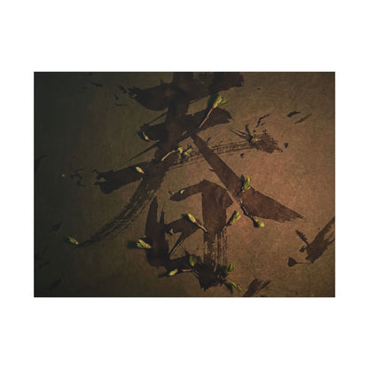 Calligraphy Shadow Zen Canvas Art | Bold Dark Japandi Art