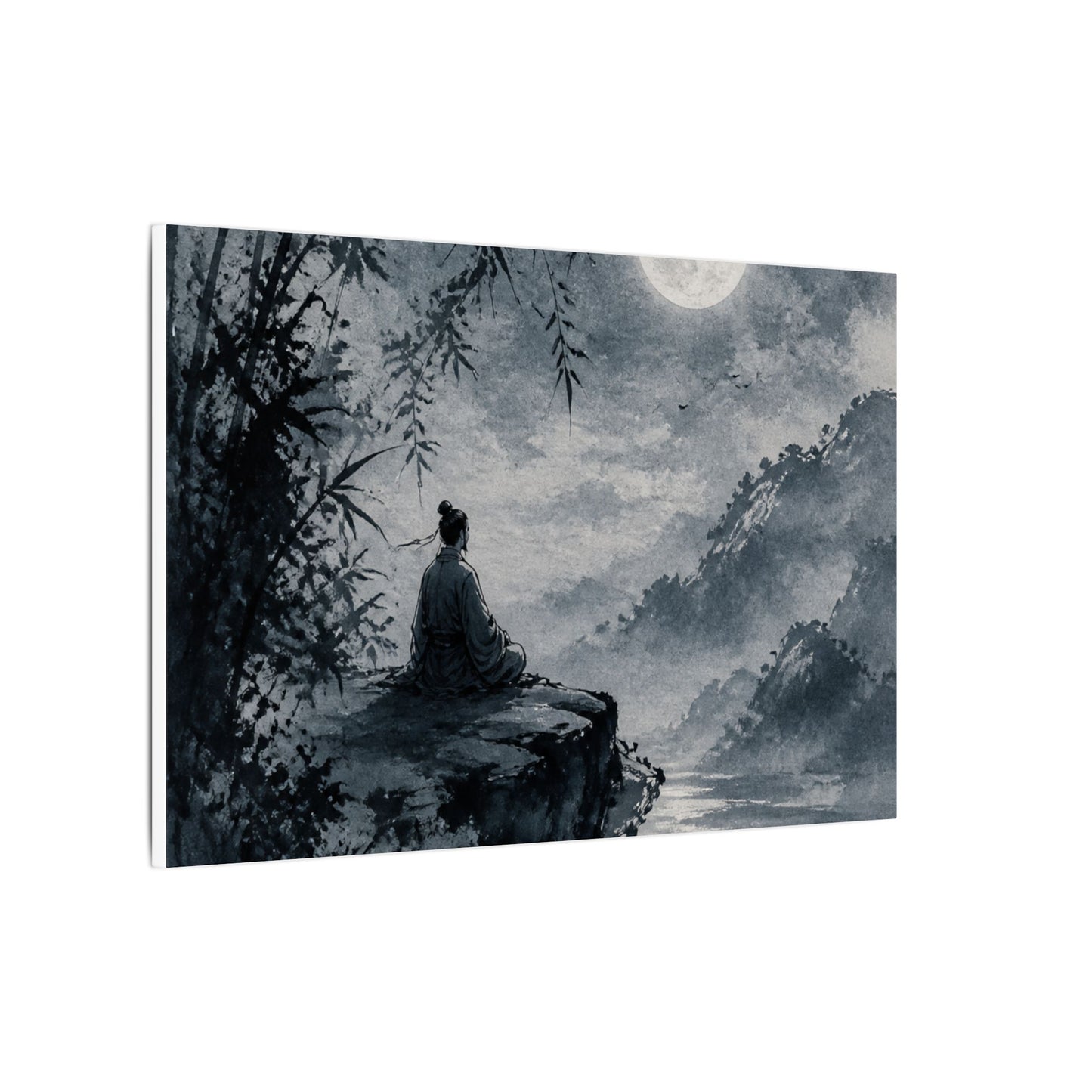 Ink Brushstroke Sumi E Canvas Art | Serene Zen Art