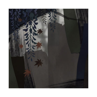 Wisteria Autumn Wall Art Print | Dark Japandi Atmospheric Design