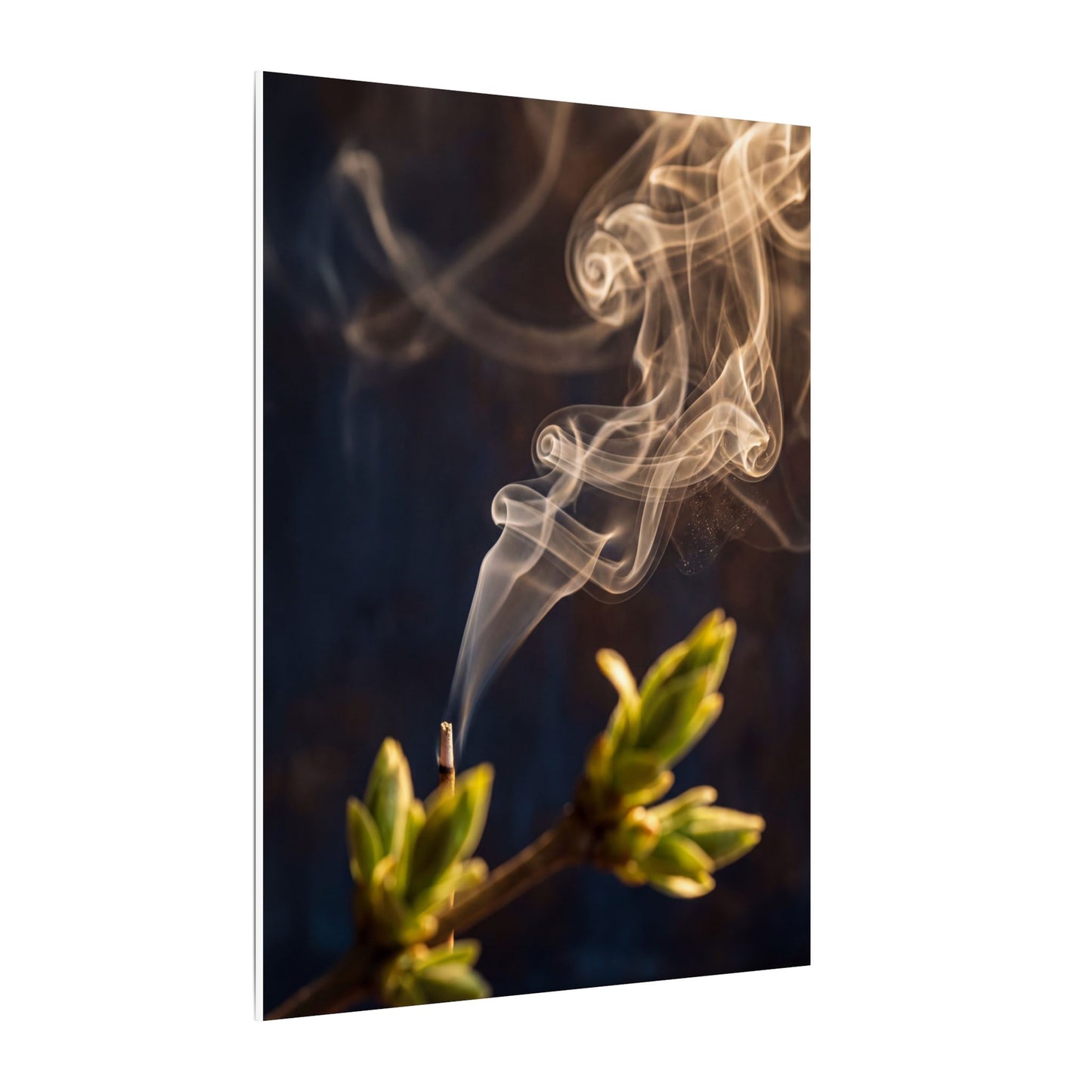 Golden Hour Incense Smoke Canvas Art - Dark Japandi Kanso
