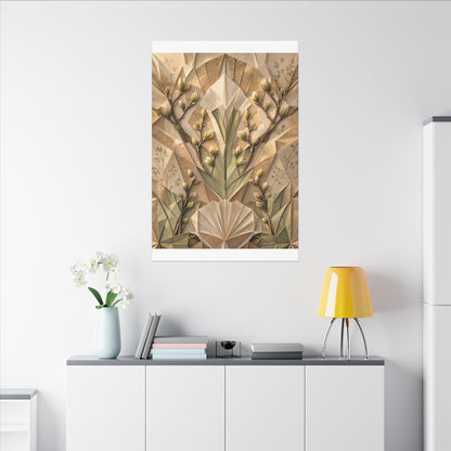 Kanso Paper Fold Canvas Art - Japandi Japanese Pattern