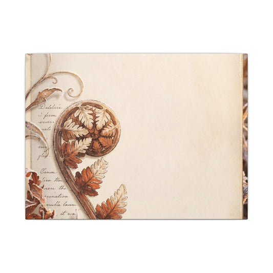 Earthy Fern Unfurling Canvas Art - Herbarium Cottagecore Art Print