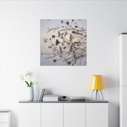 Elegant Dried Flowers Canvas Art - Japanese Pattern Japandi