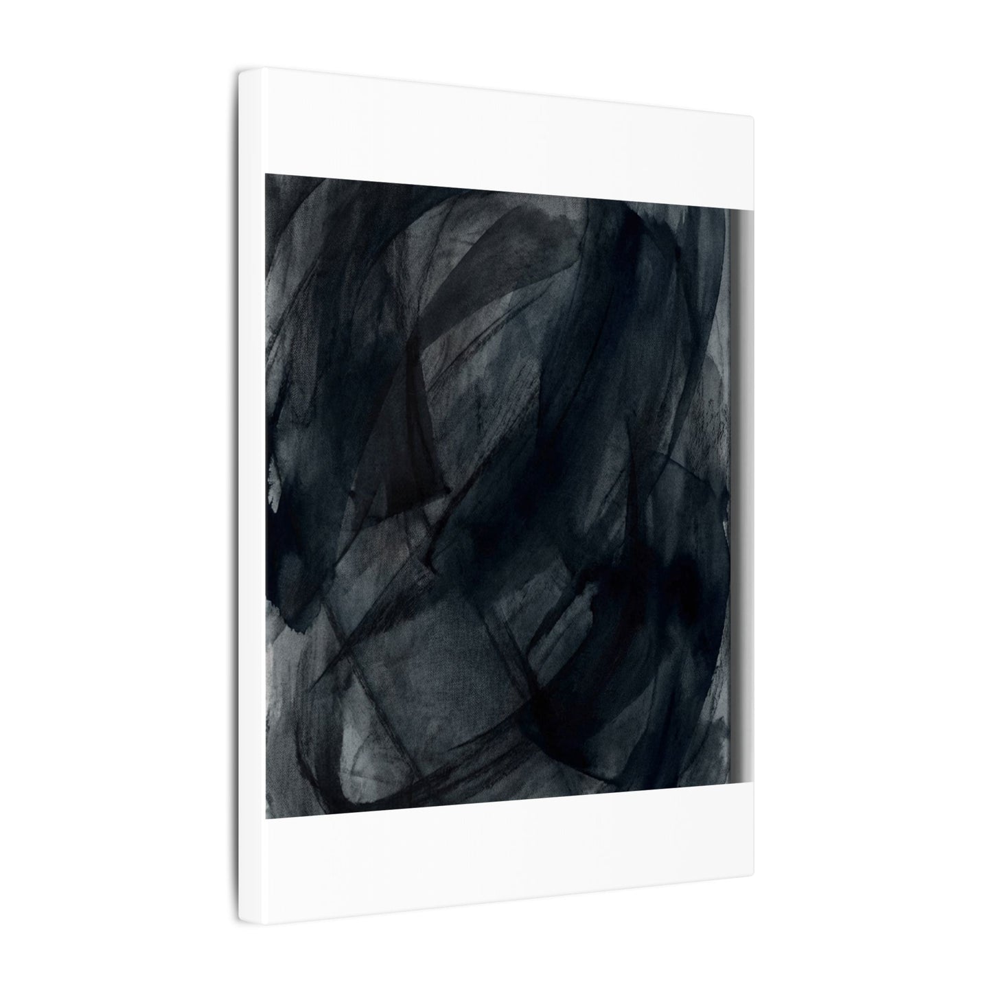 Deep Tones Dark Japandi Charcoal Canvas Art