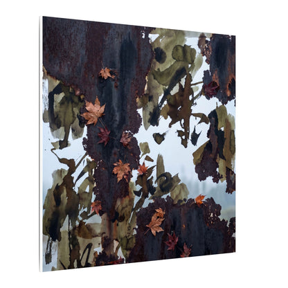 Rust Patina Charcoal Ink Canvas Art | Sophisticated Dark Japandi Art