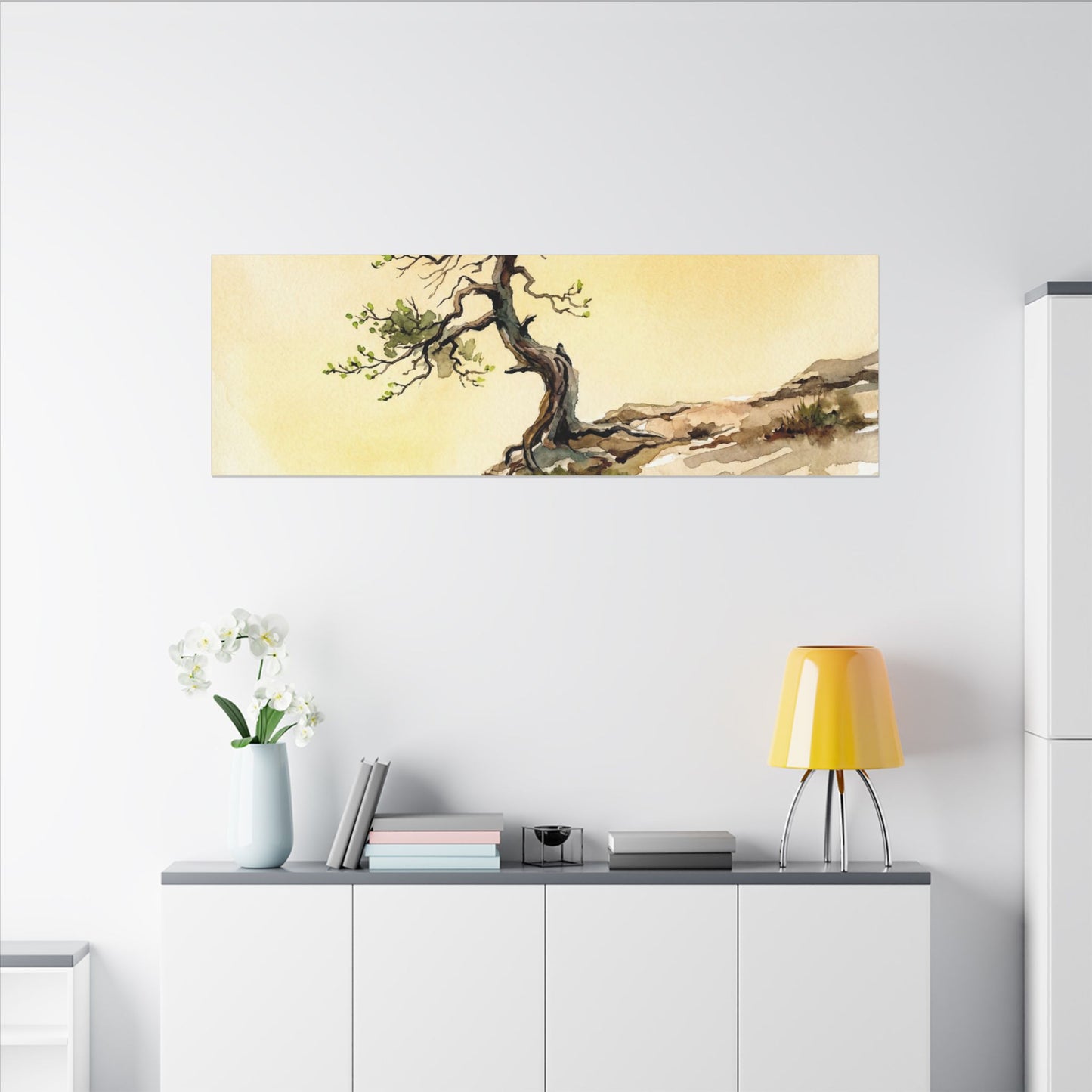 Golden Hour Pine Tree Canvas Art - Japandi Fukinsei