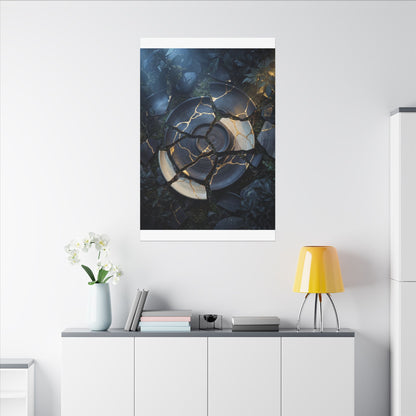 Resilient Broken Pottery Canvas Art - Gold Vein Kintsugi