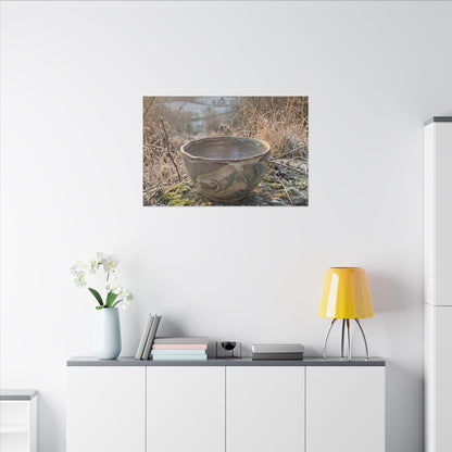 Golden Hour Ceramic Bowl Canvas Art - Japandi Shibui