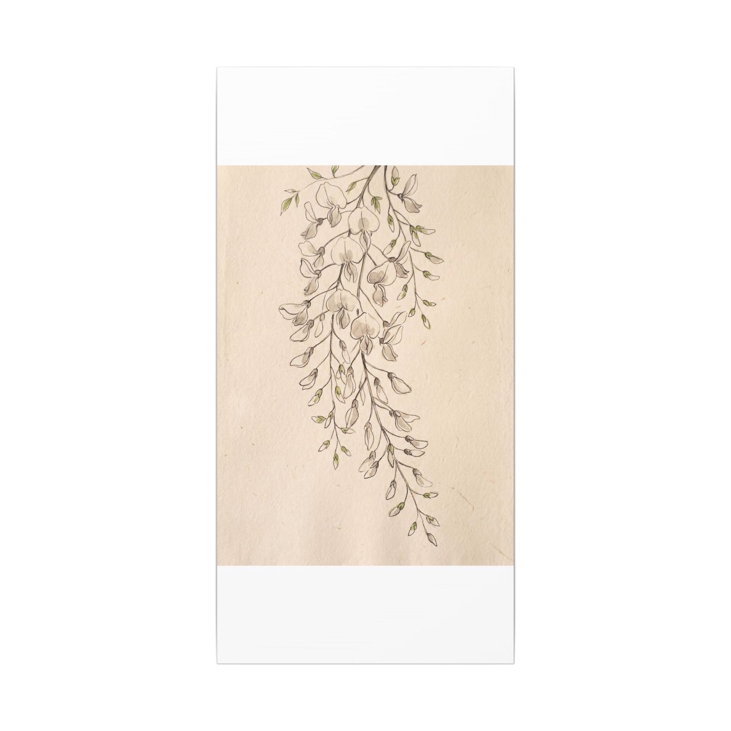 Japandi Wisteria in Golden Hour | Minimal Line Canvas Art