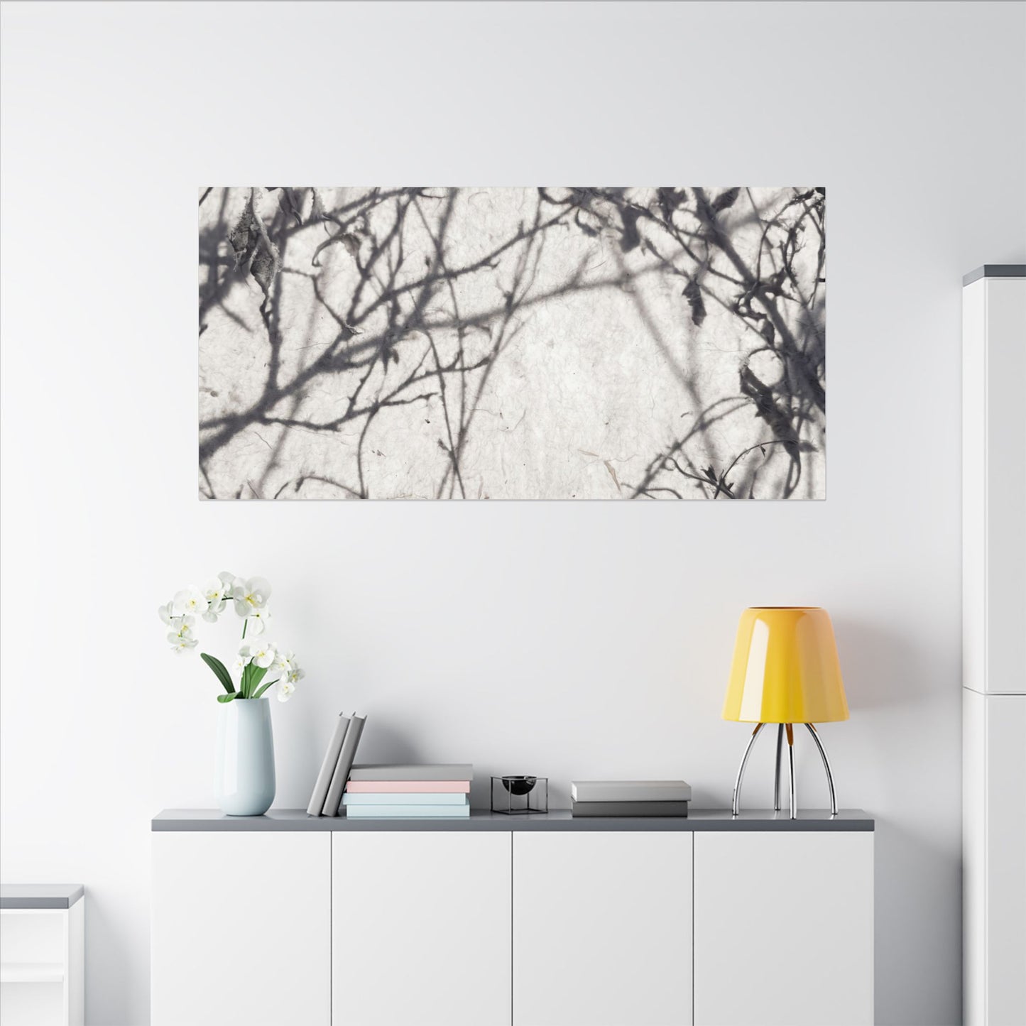 Winter Shadow Play Japanese Pattern Canvas Art | Elegant Decor