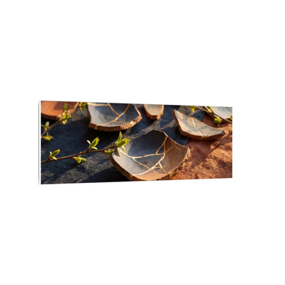Spring Broken Pottery Gold Vein Canvas Art | Philosophical Decor